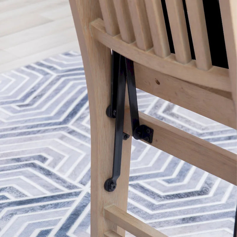 Lesvos Mission Grey Wash Wooden Folding Dining Chair (Set of 2)