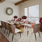 63-94 Hobart Modern Dining Table with Rectangular Sintered Stone Tabletop and Carbon Steel Leg for 4-10