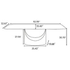 63-94 Hobart Modern Dining Table with Rectangular Sintered Stone Tabletop and Carbon Steel Leg for 4-10