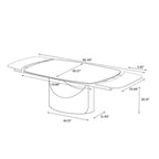 63-94 Hobart Modern Dining Table with Rectangular Sintered Stone Tabletop and Carbon Steel Leg for 4-10