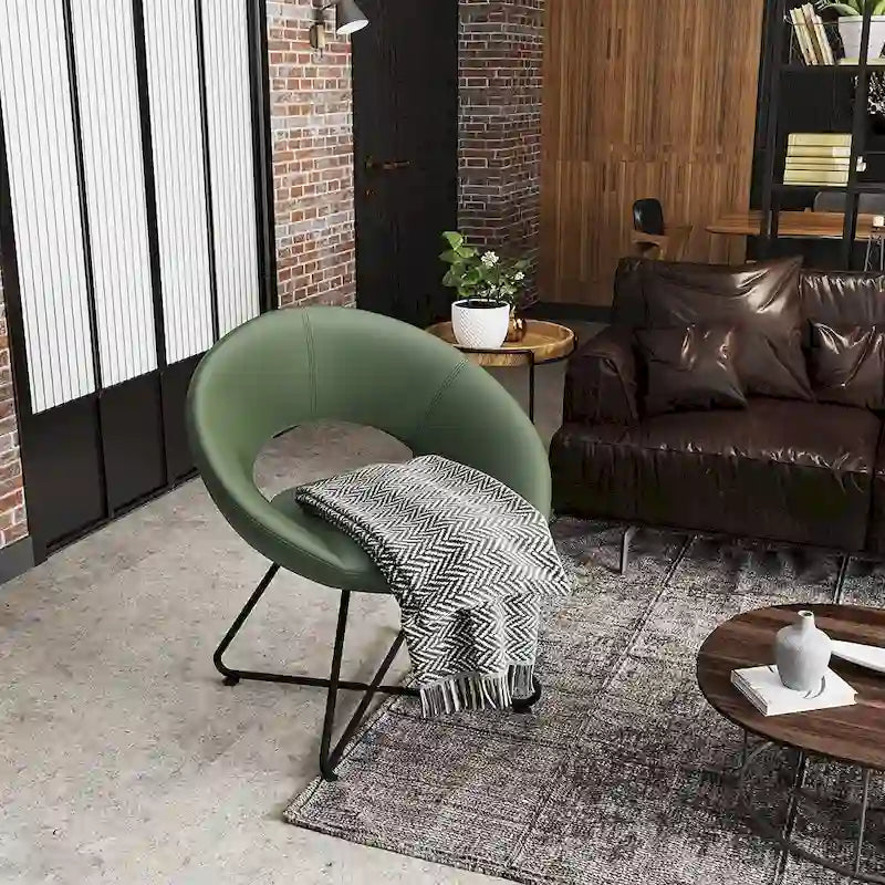 Green Velvet chair ,velvet accent chair for Living Room Bedroom Office Leisure Upholstered Single Sofa