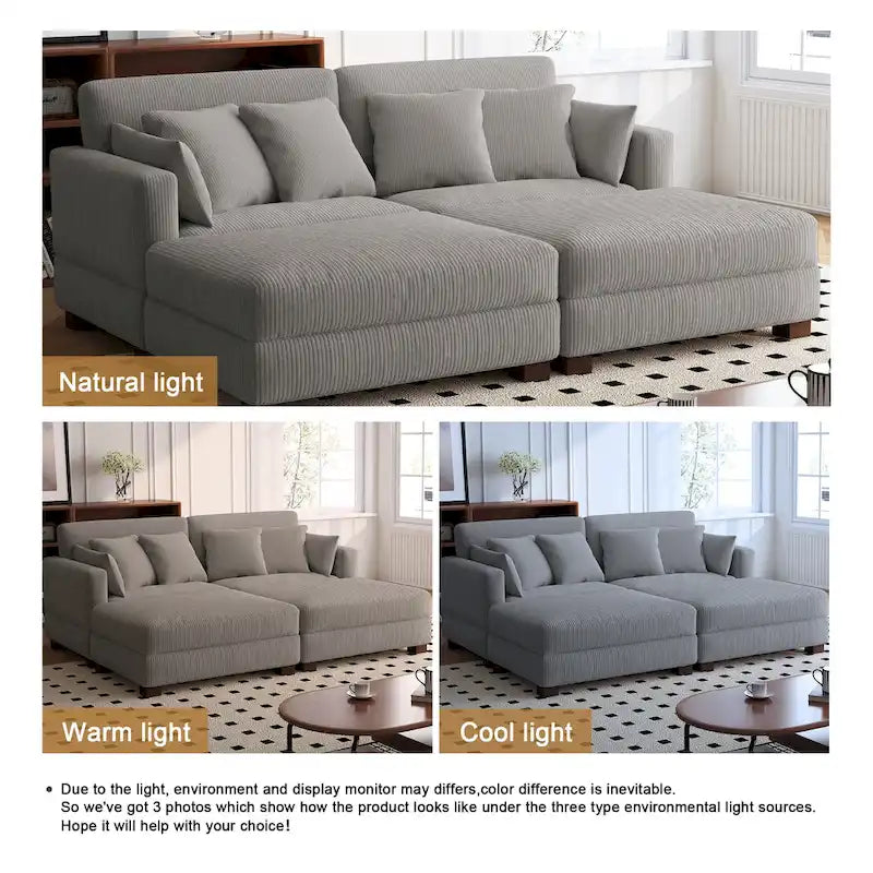 88 Convertible Larger Couch Modular Sectional Sofa Set