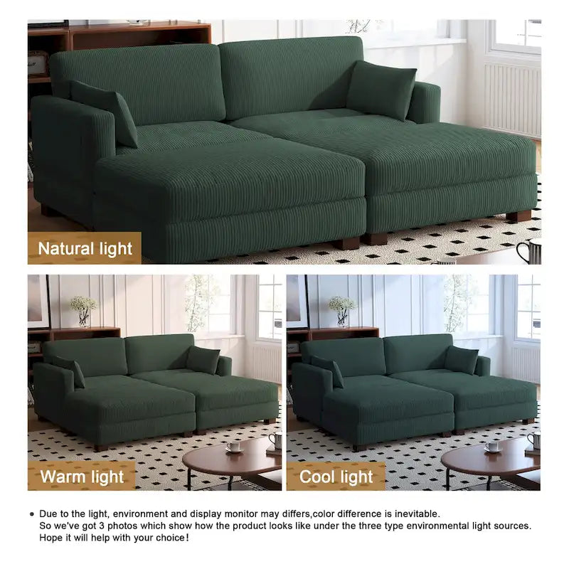 88 Convertible Larger Couch Modular Sectional Sofa Set
