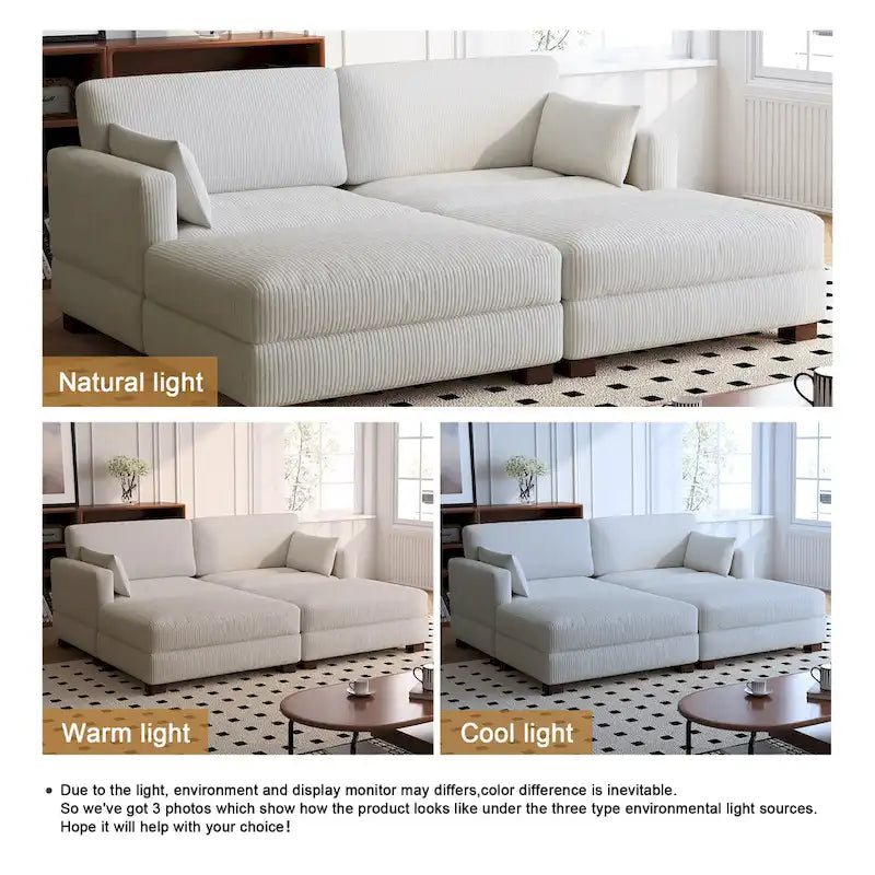 88 Convertible Larger Couch Modular Sectional Sofa Set