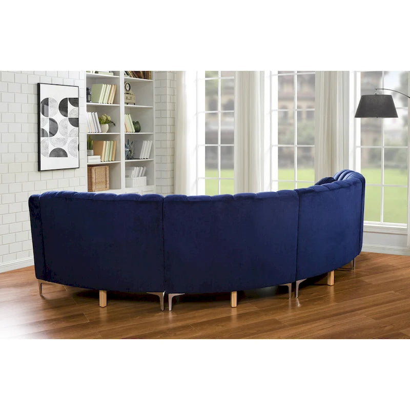 Velvet Symmetrical Modular U Shaped Curved Corner Sectional Sofas - 141 Wide