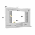 Bookshelf Entertainment Center Storage & Ambient Lighting White/Black