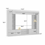 Bookshelf Entertainment Center Storage & Ambient Lighting White/Black