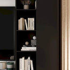 Bookshelf Entertainment Center Storage & Ambient Lighting White/Black