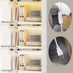 Bookshelf Entertainment Center Storage & Ambient Lighting White/Black