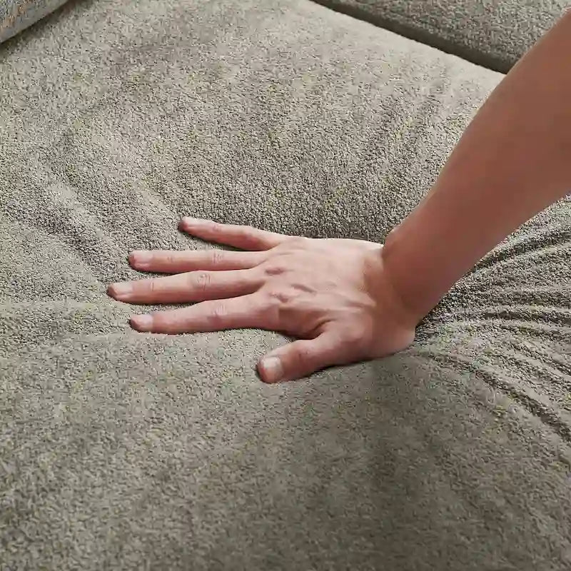 109 Modern 4 Seaters Towelling Sectional Sofa with Hidden Coffee Table Adjustable Headrest and Large Storage Space