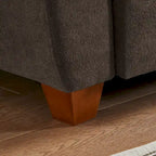 109 Modern 4 Seaters Towelling Sectional Sofa with Hidden Coffee Table Adjustable Headrest and Large Storage Space