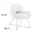 Corvus Rowen Modern Fleece Upholstered Accent Chair with Arm