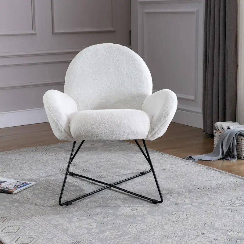 Corvus Rowen Modern Fleece Upholstered Accent Chair with Arm