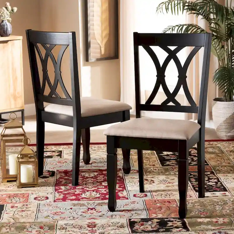 Reneau Modern and Contemporary Upholstered 2-Piece Dining Chair Set