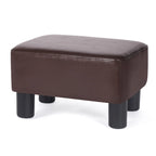 Adeco Small Rectangle Footstool PU Leather Ottoman Footrest Modern