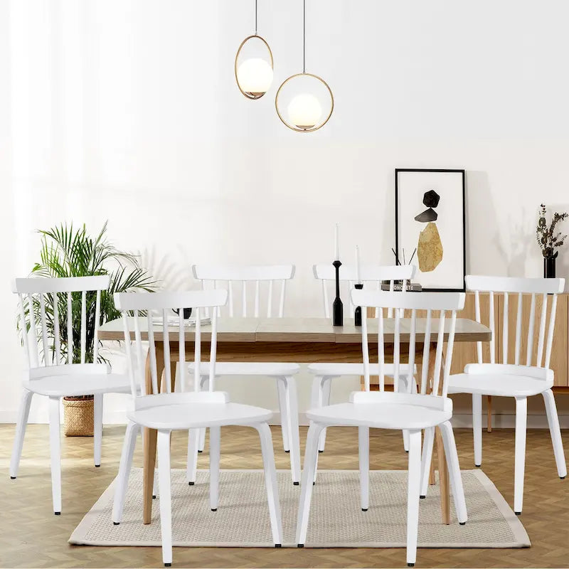 Solid Wood Spindle Back Windsor Dining Chairs, Set of 2 - 17.44 (W) x 19.7 (D) x 33.1 (H)