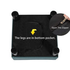 Adeco Small Square Footstool Ottoman Modern Fabric Footrest Stool