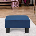 Adeco Small Square Footstool Ottoman Modern Fabric Footrest Stool