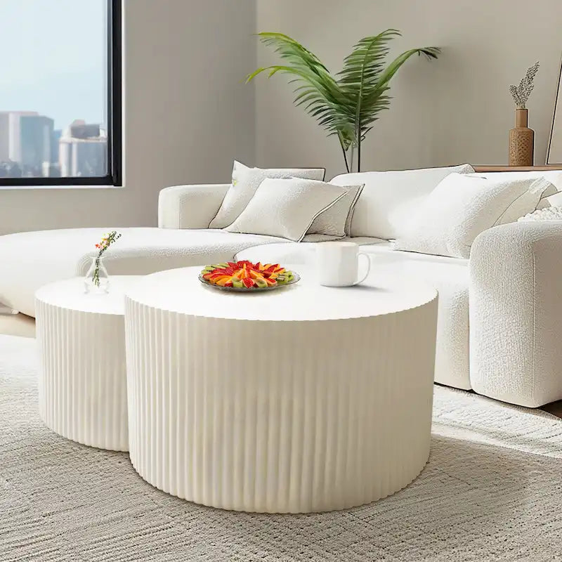 Wave Stripe Nesting Coffee Table Set for Living Room,Bedroom