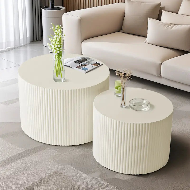 Wave Stripe Nesting Coffee Table Set for Living Room,Bedroom