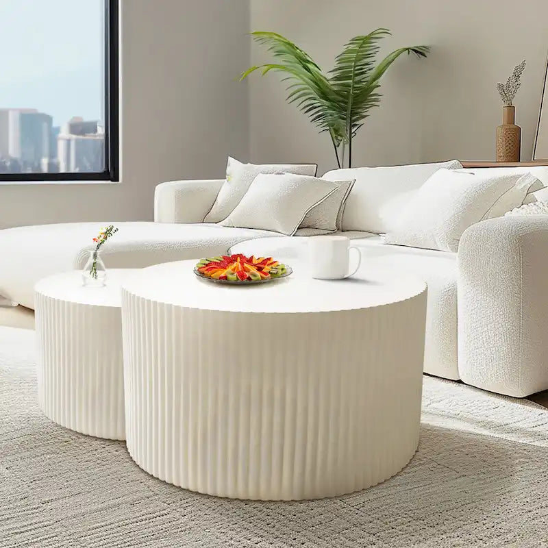 Wave Stripe Nesting Coffee Table Set for Living Room,Bedroom