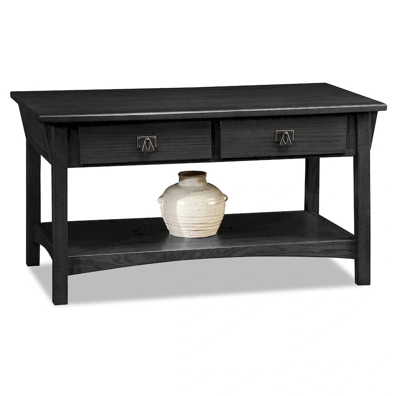 Leick Home Mission Two Drawer Coffee Table with Shelf
