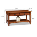 Leick Home Mission Two Drawer Coffee Table with Shelf