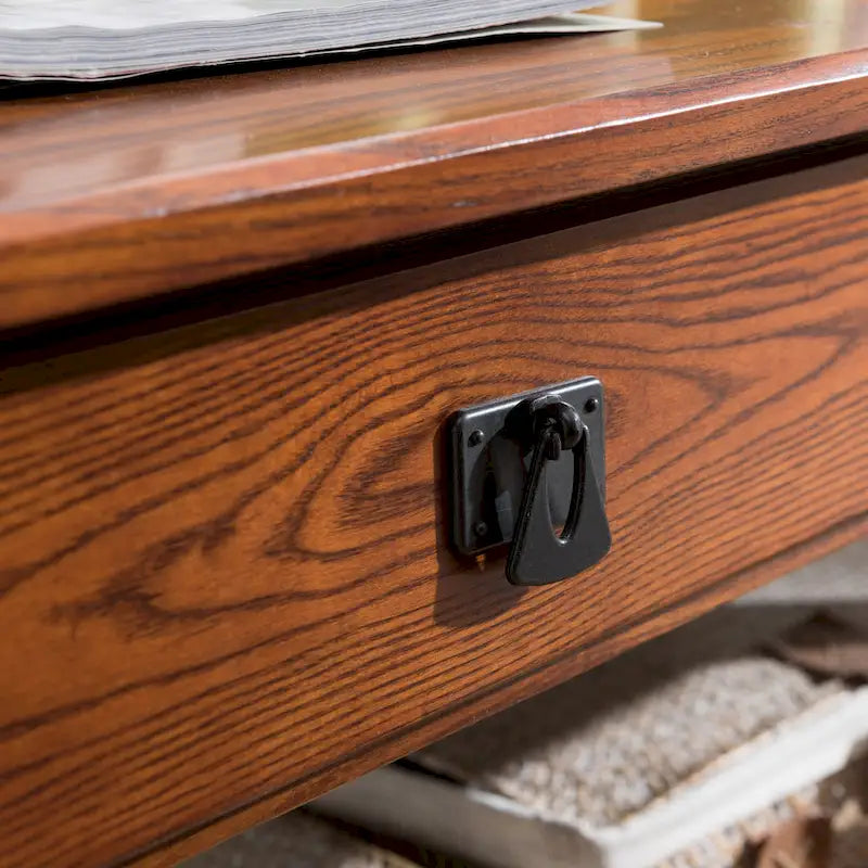 Leick Home Mission Two Drawer Coffee Table with Shelf