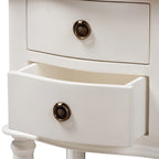 Farmhouse White Finished 2-Drawer Nightstand by Baxton Studio