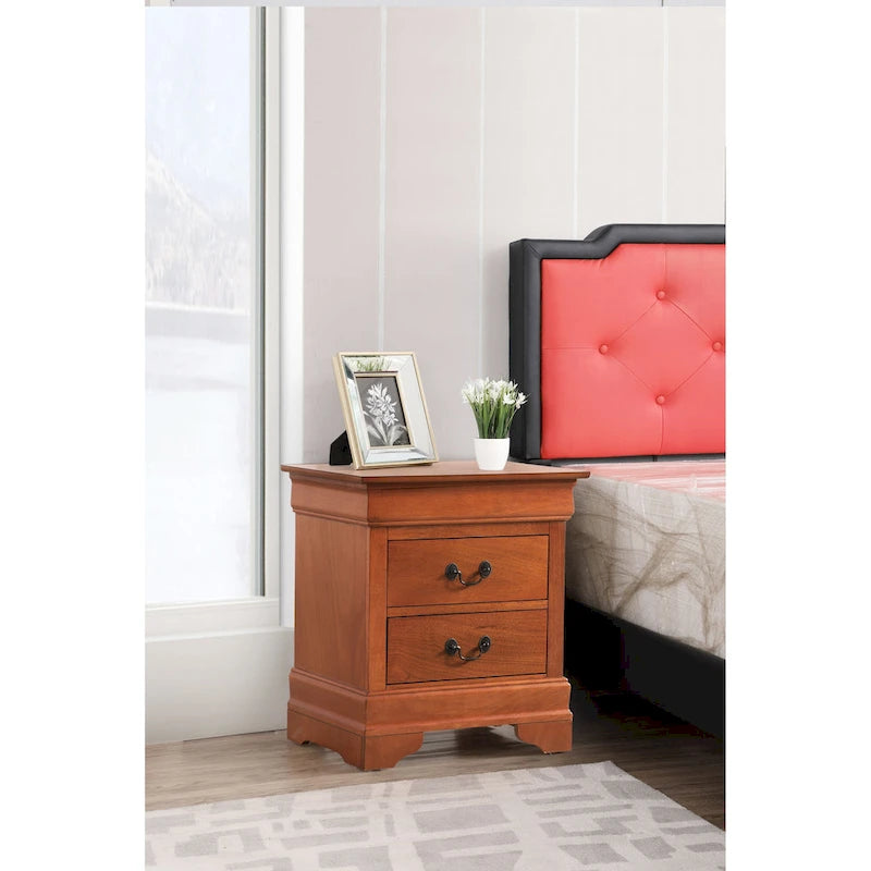 Louis Phillipe 2-drawer Wooden Nightstand