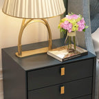 Kerrogee Black/White Bevelled Three-Drawer Bedside Table