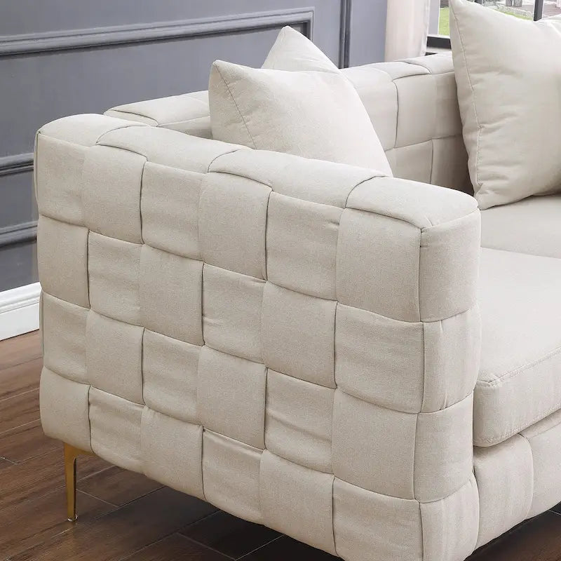 2052 LIGHT BEIGE 2S weave sofa ,contemporary new concept sofa.handcrafted weave sofa