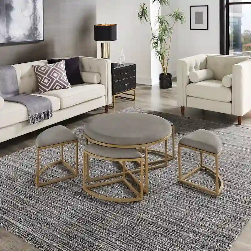 Gabin Coffee Table with Nesting Stools by iNSPIRE Q Modern