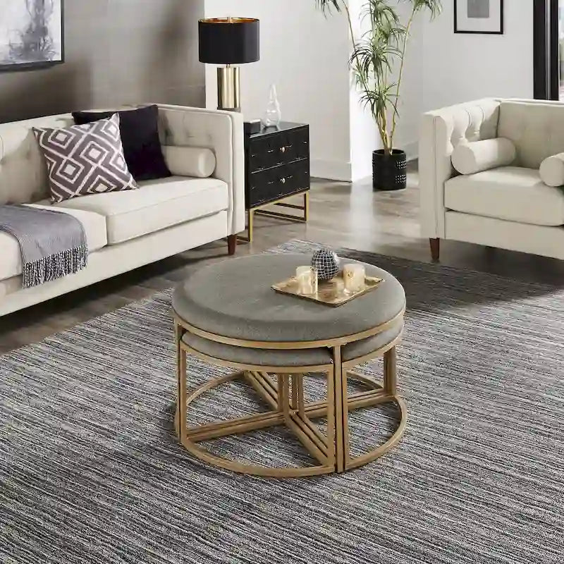 Gabin Coffee Table with Nesting Stools by iNSPIRE Q Modern