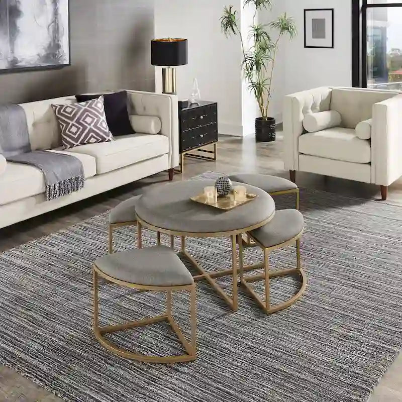 Gabin Coffee Table with Nesting Stools by iNSPIRE Q Modern