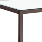 Glass Top End Table with Metal Frame and Open Shelf, Nickel
