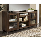 Starmore Contemporary Extra Large TV Stand Brown/Gunmetal - 70W x 19D x 35H