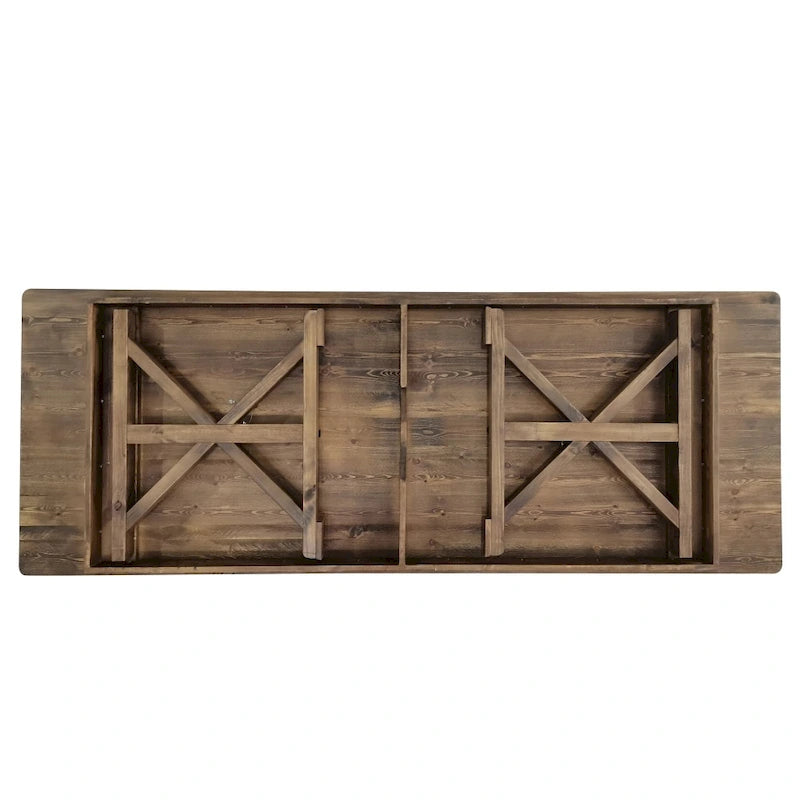 Solid Pine Farm Dining Table with X-Style Legs - 9' x 40