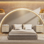 White Gold Nightstand Bedside Table with 3 Drawers