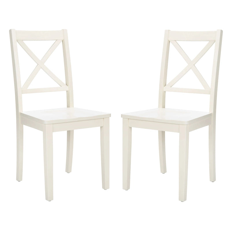 SAFAVIEH Lulla Farmhouse x-Back Dining Chair (Set of 2) - 18.4 W x 19.9 L x 37 H - 18Wx20Dx37H