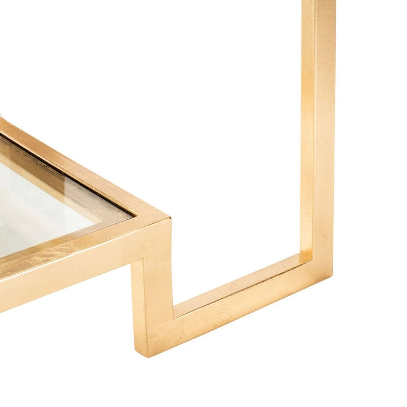 SAFAVIEH Couture Delila Rectangle Gold Leaf Coffee Table - 51.3 W x 27.5 L x 17.8 H - 51Wx28Dx18H