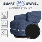 Fully Assembled Upholstered Swivel Barrel Chair