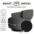 Fully Assembled Upholstered Swivel Barrel Chair