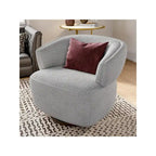 Fully Assembled Upholstered Swivel Barrel Chair