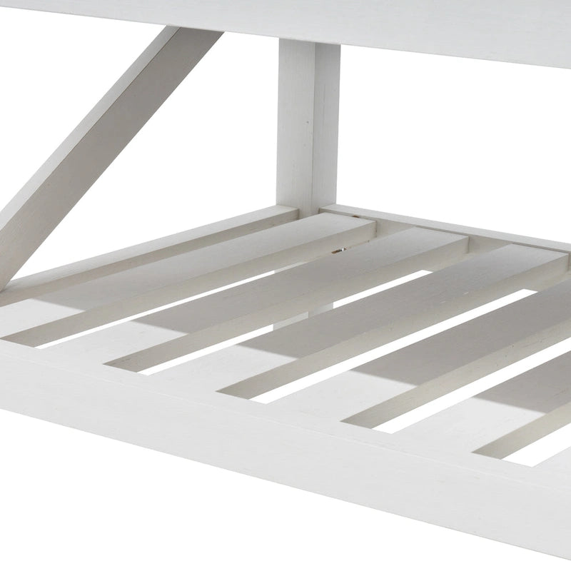 Pellebant 2-Tier Coffee Table Center Table Tea Table with Storage Shelf