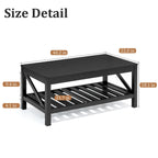 Pellebant 2-Tier Coffee Table Center Table Tea Table with Storage Shelf