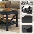 Pellebant 2-Tier Coffee Table Center Table Tea Table with Storage Shelf