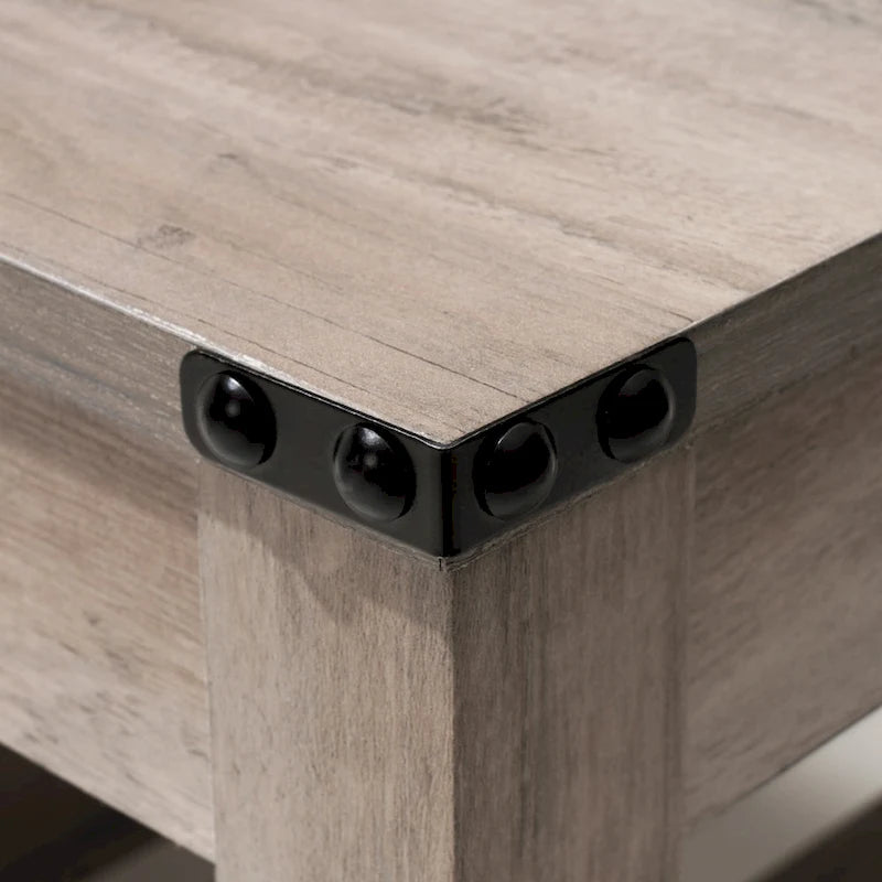 Pellebant 2-Tier Coffee Table Center Table Tea Table with Storage Shelf