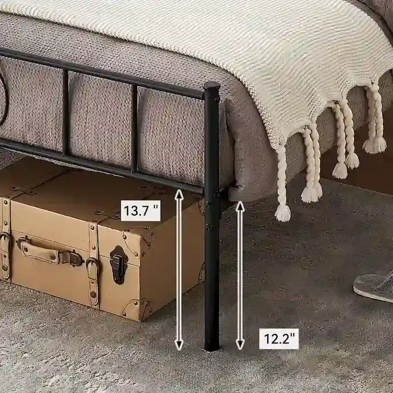 Bed Frame Platform with Headboard and Footboard