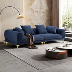 108.3in Upholstered Blue White 4-Seater Modern Fabric Sofa Couch